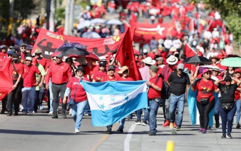 Manifestación de LIBRE en San Pedro Sula muestra fisuras internas y complica la campaña de Rixi Moncada